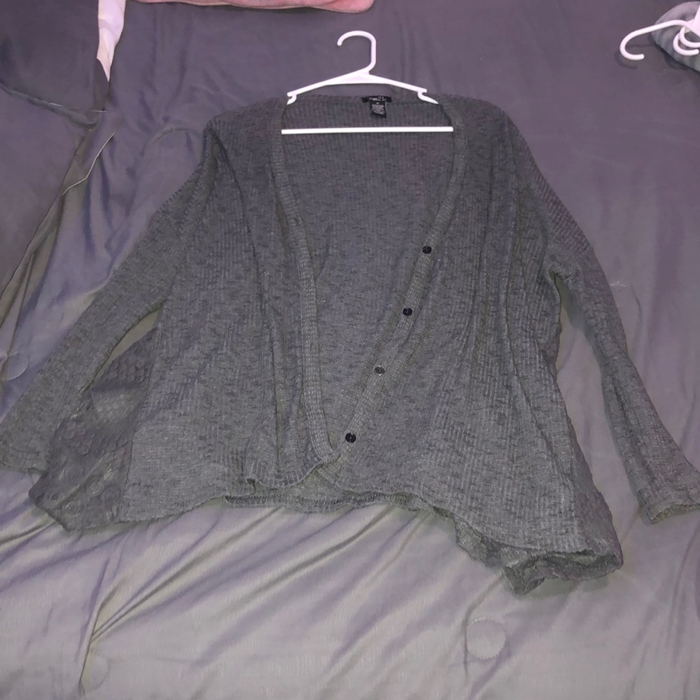 dark grey cardigan